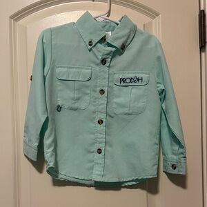 Boys' Light Aqua Button-Front Shirt Prodoh